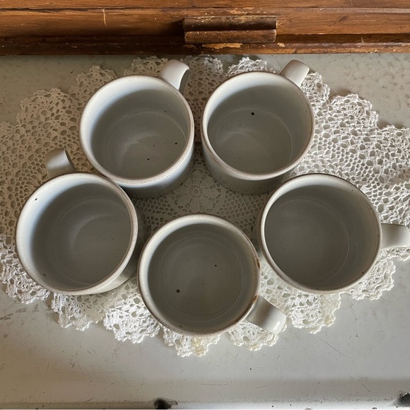 5 MCM Dansk Nielstone Speckled Stoneware Flat Mugs Cups Niels Refs-gaard Design - Picture 12 of 15